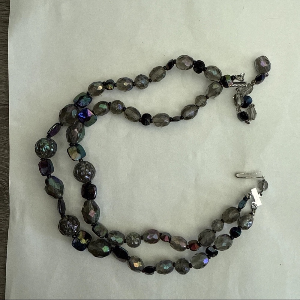 German Stamped Dark Blue  Necklace